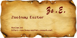 Zsolnay Eszter névjegykártya
